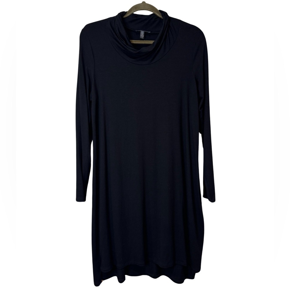 Eileen Fisher Long Sleeve Cowl Neck Jersey Dress